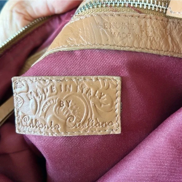 Western Embossed Italian Leather Crossbody Bag Purse Made In Italy - Picture 10 of 14